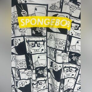 Nickelodeon SpongeBob SquarePants Supreme T-Shirt Large Black & White Cartoon